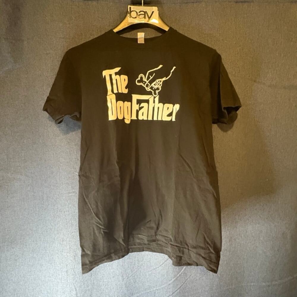 The Dogfather T-Shirt sz Large Black Novelty Pet Dog Lover Father